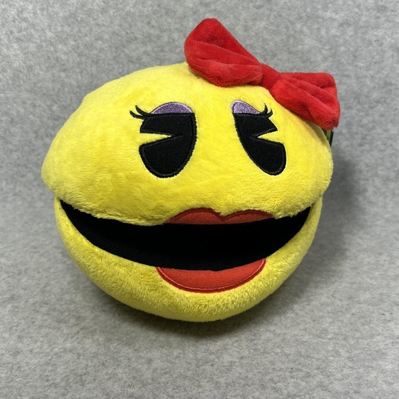 Ms. Pac-Man Plush Toy Factory Bandai Namco 7" Stuffed Arcade Game Doll New Tags - Picture 1 of 13